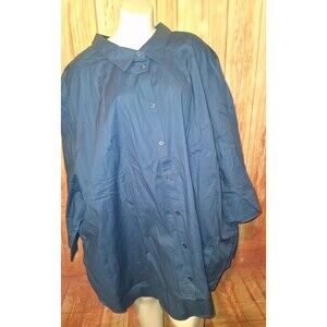 Woman Within Blue 3/4 Sleeve Button Up Tunic Blouse Sz 34/36